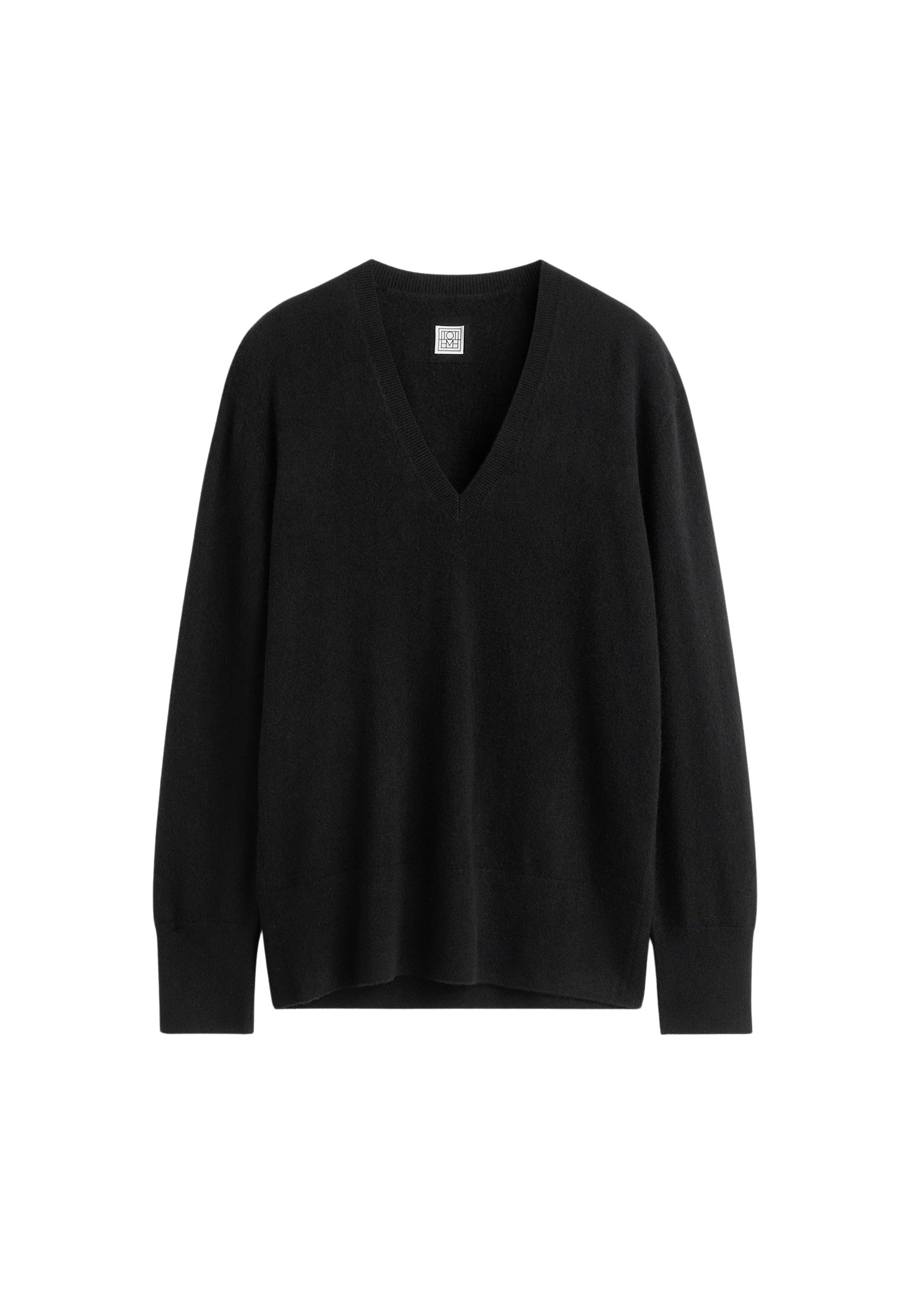 Totême Cashmere v-neck knit in Black - Knitwear - Scandinavian Minimalist Luxury at Coveti