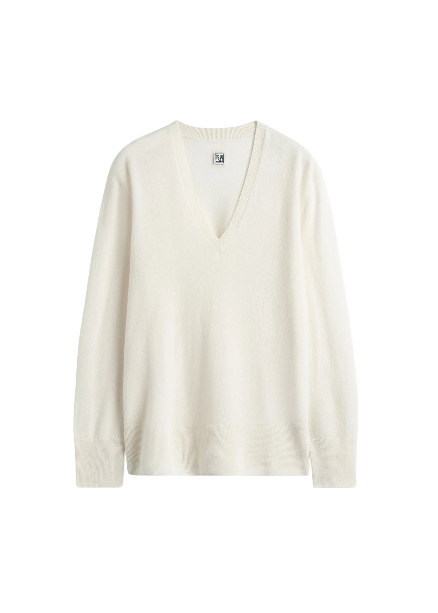 Toteme-Cashmere-v-neck-knit-in-Ecru85979_nobg Totême Cashmere v-neck knit in Ecru - Knitwear - Scandinavian Minimalist Luxury at Coveti