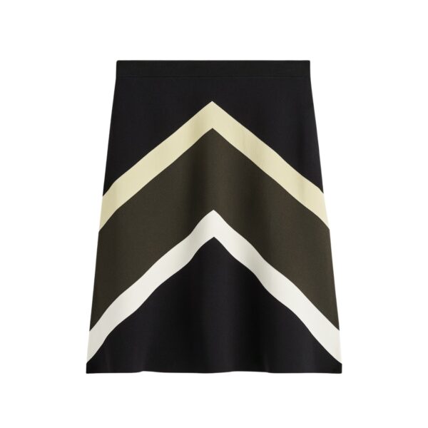 Totême Chevron stripe skirt in Black / Green - Skirts - Scandinavian Minimalist Luxury at Coveti