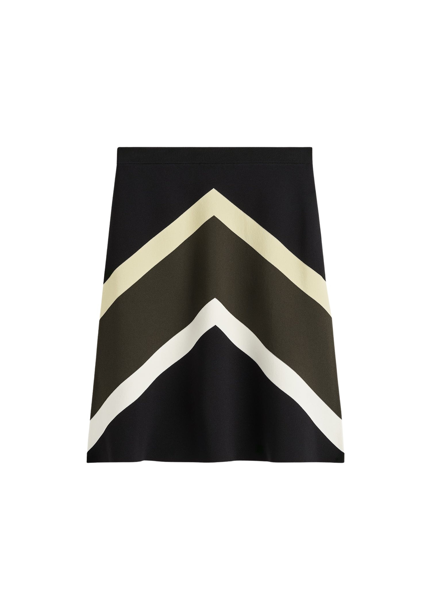 Totême Chevron stripe skirt in Black / Green - Skirts - Scandinavian Minimalist Luxury at Coveti