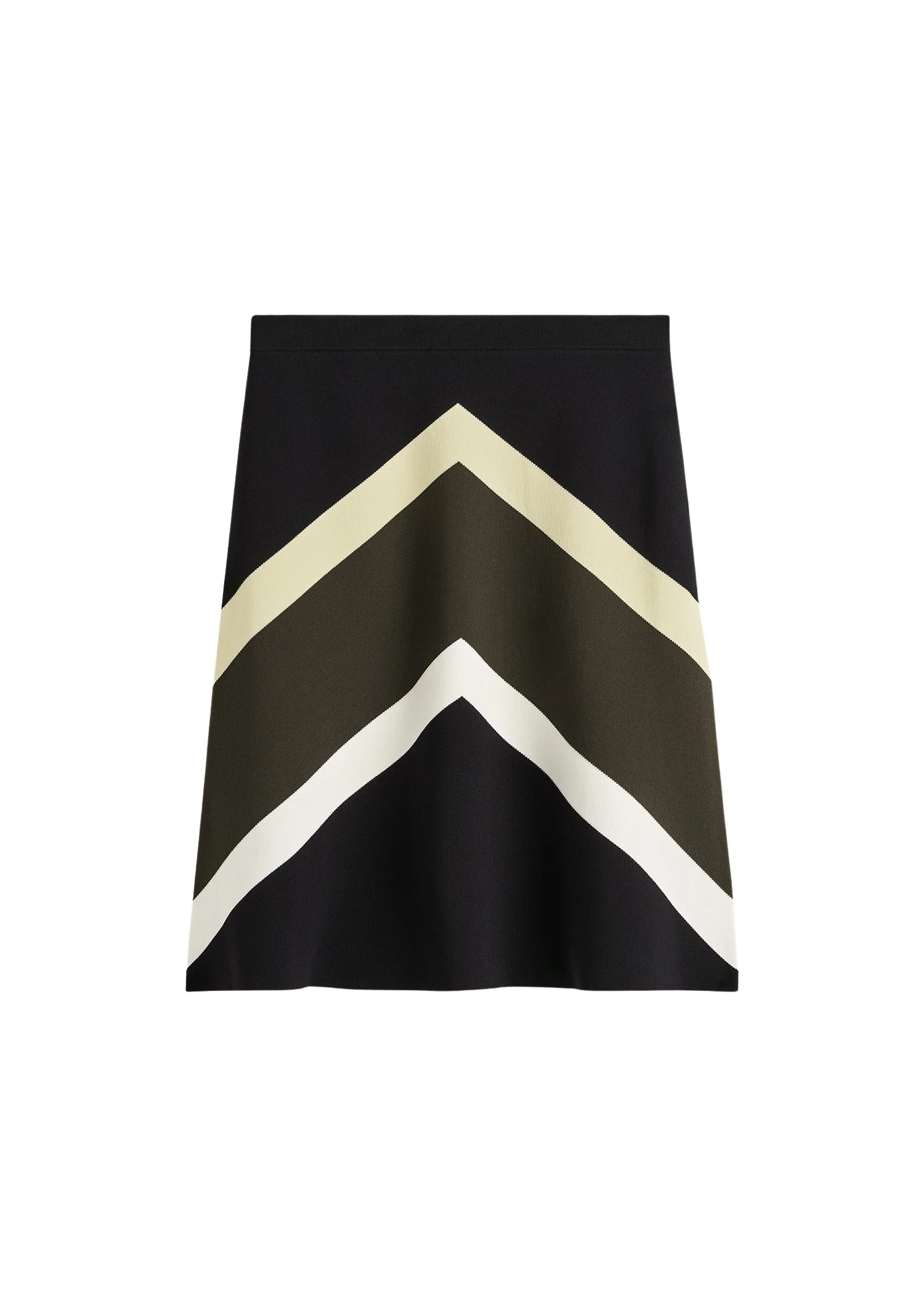 Toteme-Chevron-stripe-skirt-in-Black-Green20197_nobg Totême Chevron stripe skirt in Black / Green - Skirts - Scandinavian Minimalist Luxury at Coveti