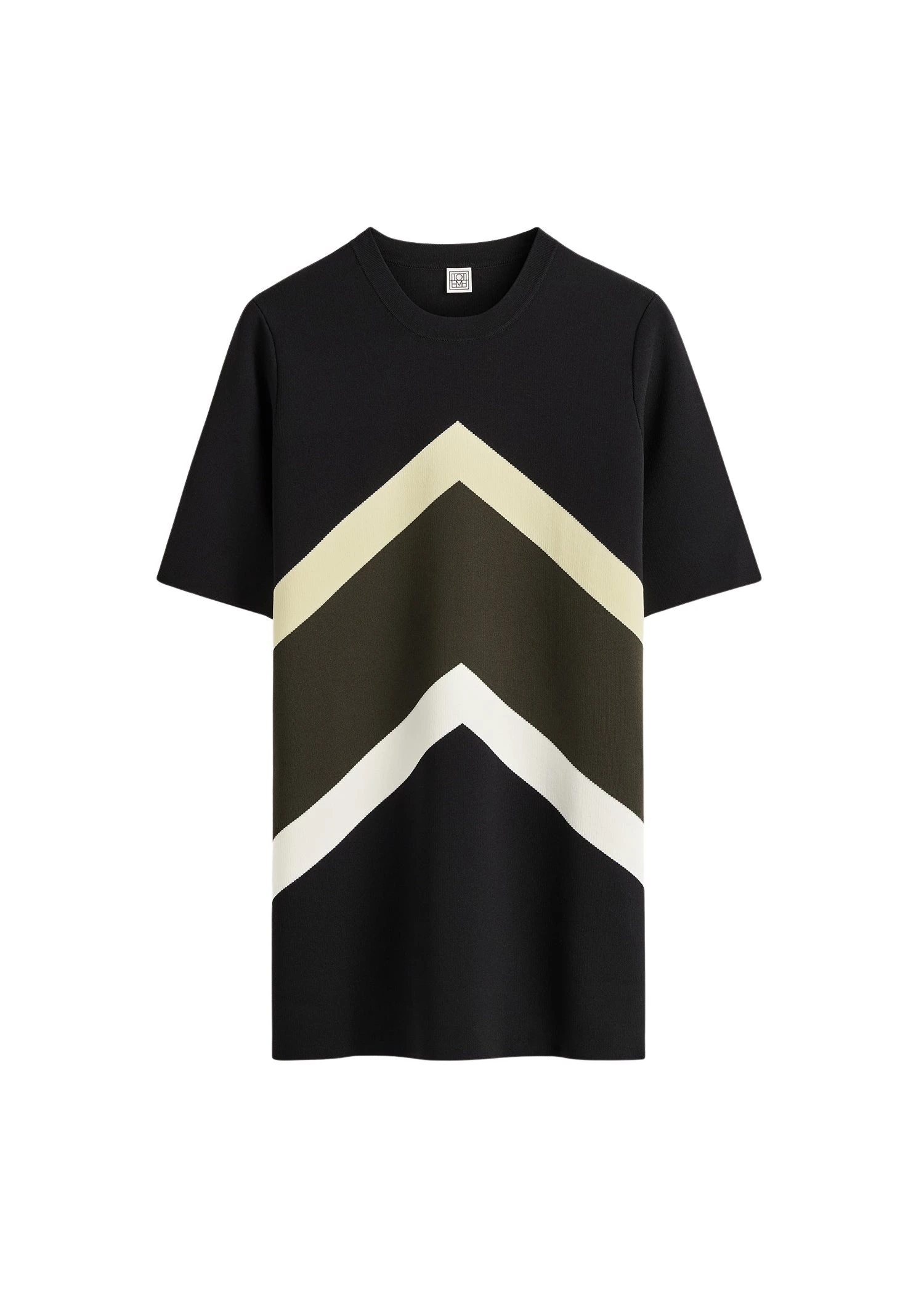 Toteme-Chevron-stripe-tee-in-Black-Green56602_nobg Totême Chevron stripe tee in Black / Green - Knitwear - Scandinavian Minimalist Luxury at Coveti