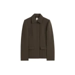 Totême Cinched pocket jacket in Bark - Jackets - Scandinavian Minimalist Luxury at Coveti