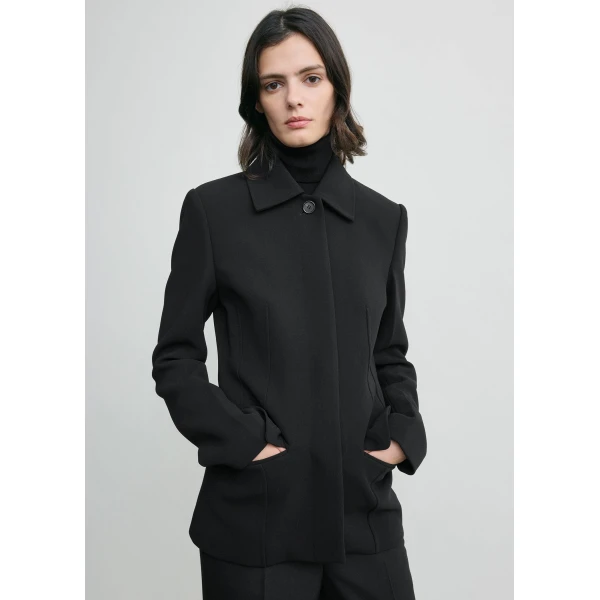 Totême Cinched pocket jacket in Black - Jackets - Scandinavian Minimalist Luxury at Coveti