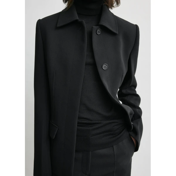 Totême Cinched pocket jacket in Black - Jackets - Scandinavian Minimalist Luxury at Coveti