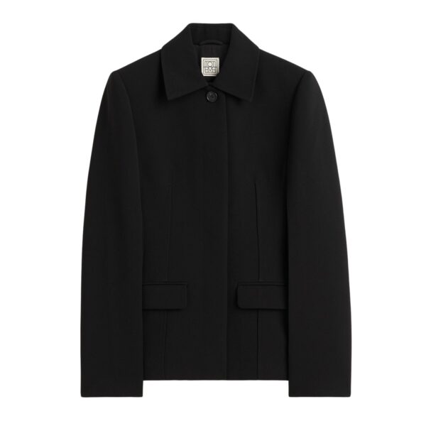 Totême Cinched pocket jacket in Black - Jackets - Scandinavian Minimalist Luxury at Coveti