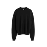 Totême Classic cashmere crew knit in Black - Knitwear - Scandinavian Minimalist Luxury at Coveti
