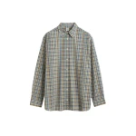 Totême Classic check shirt in Blue / Orange - Tops - Scandinavian Minimalist Luxury at Coveti