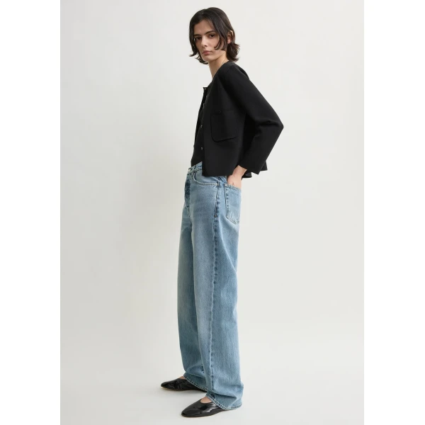 Totême Classic compact knit cardigan in Black - Knitwear - Scandinavian Minimalist Luxury at Coveti