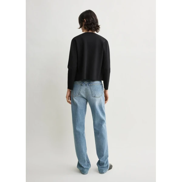 Totême Classic compact knit cardigan in Black - Knitwear - Scandinavian Minimalist Luxury at Coveti