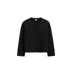 Totême Classic compact knit cardigan in Black - Knitwear - Scandinavian Minimalist Luxury at Coveti