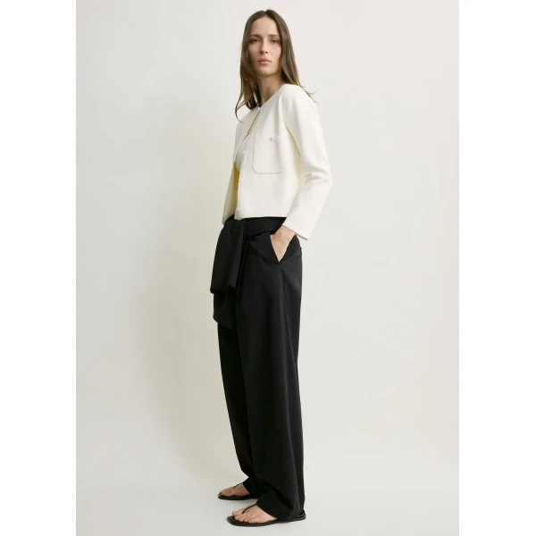Totême Classic compact knit cardigan in White - Knitwear - Scandinavian Minimalist Luxury at Coveti
