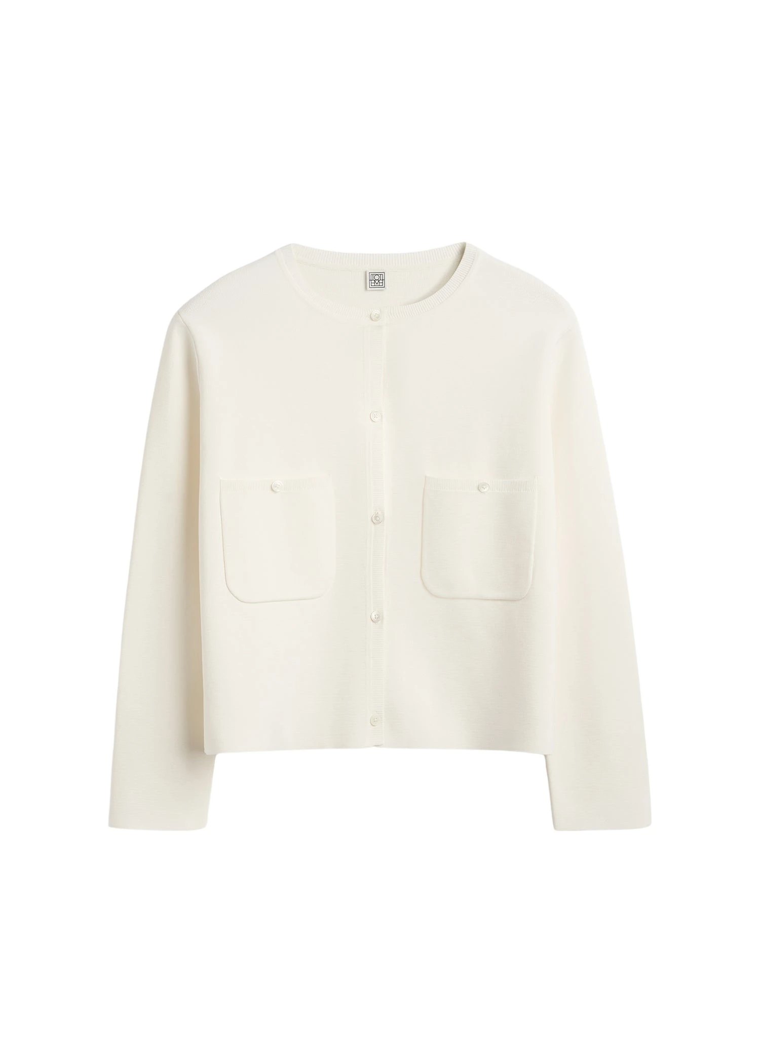 Toteme-Classic-compact-knit-cardigan-in-White97213_nobg Totême Classic compact knit cardigan in White - Knitwear - Scandinavian Minimalist Luxury at Coveti