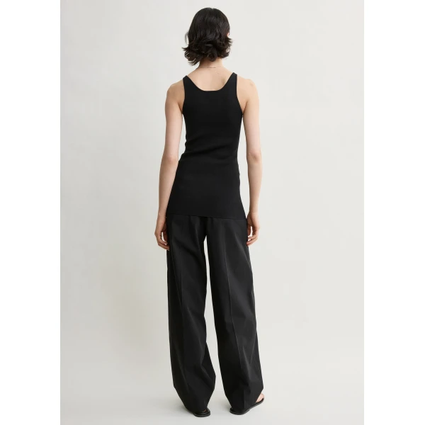Totême Classic compact knit tank in Black - Knitwear - Scandinavian Minimalist Luxury at Coveti