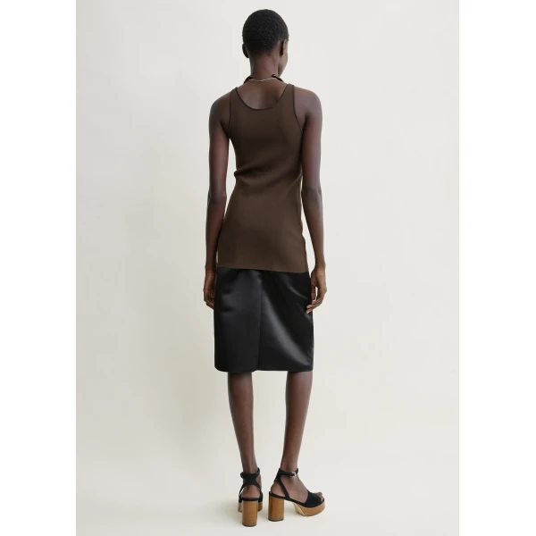 Totême Classic compact knit tank in Walnut - Knitwear - Scandinavian Minimalist Luxury at Coveti