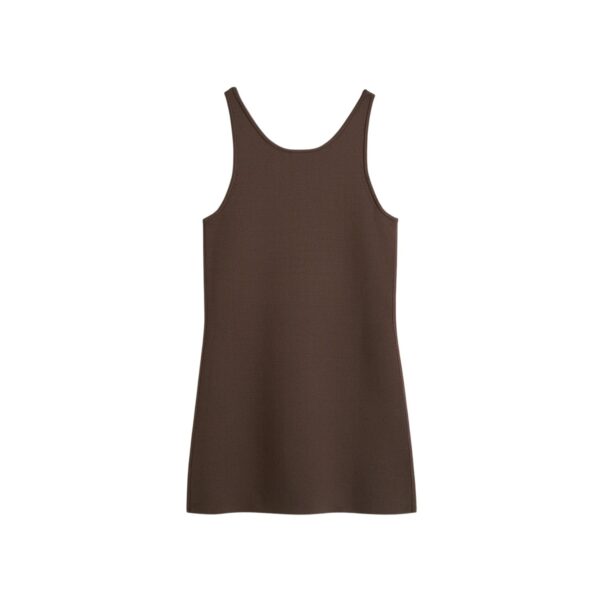 Totême Classic compact knit tank in Walnut - Knitwear - Scandinavian Minimalist Luxury at Coveti