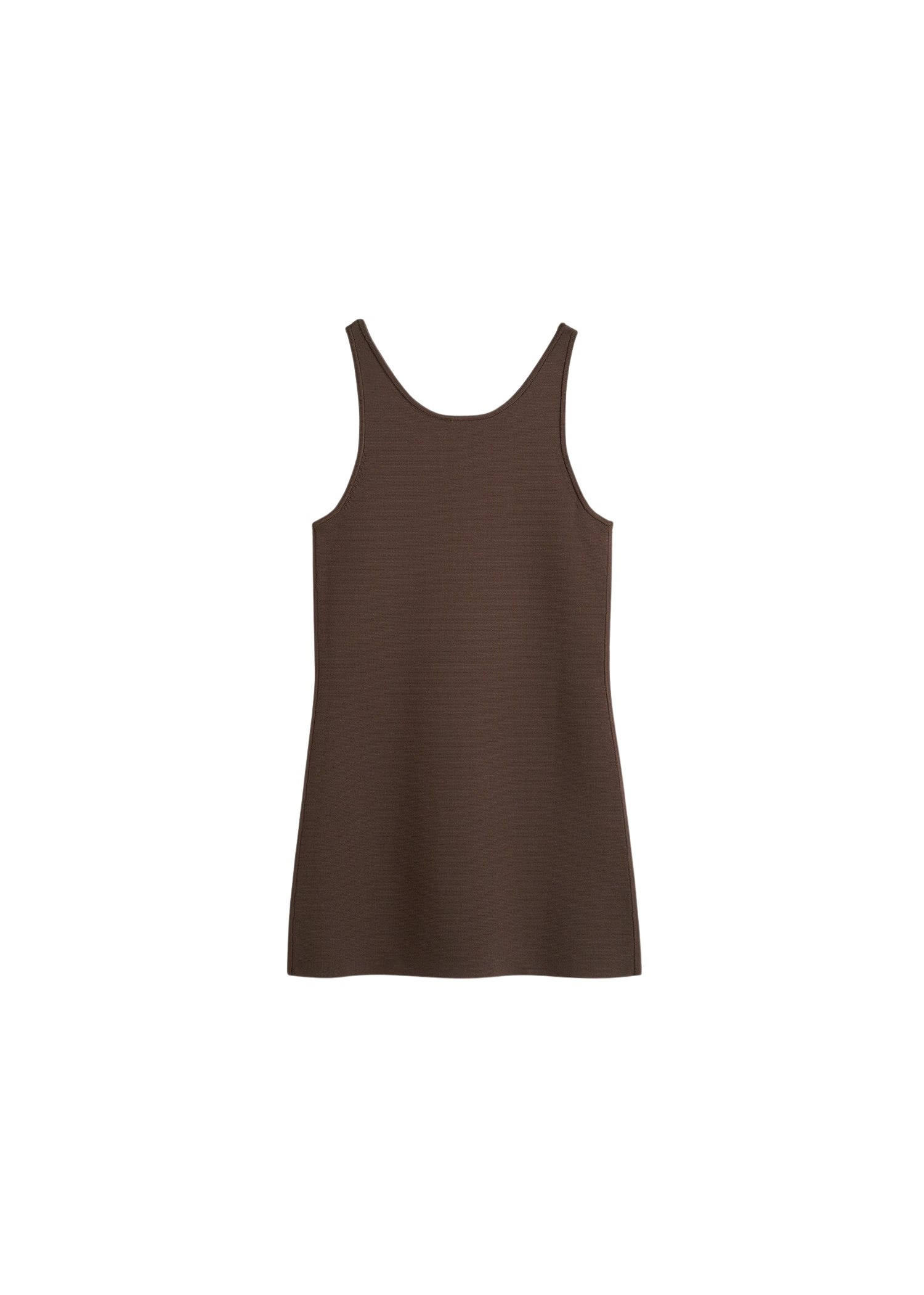 Totême Classic compact knit tank in Walnut - Knitwear - Scandinavian Minimalist Luxury at Coveti