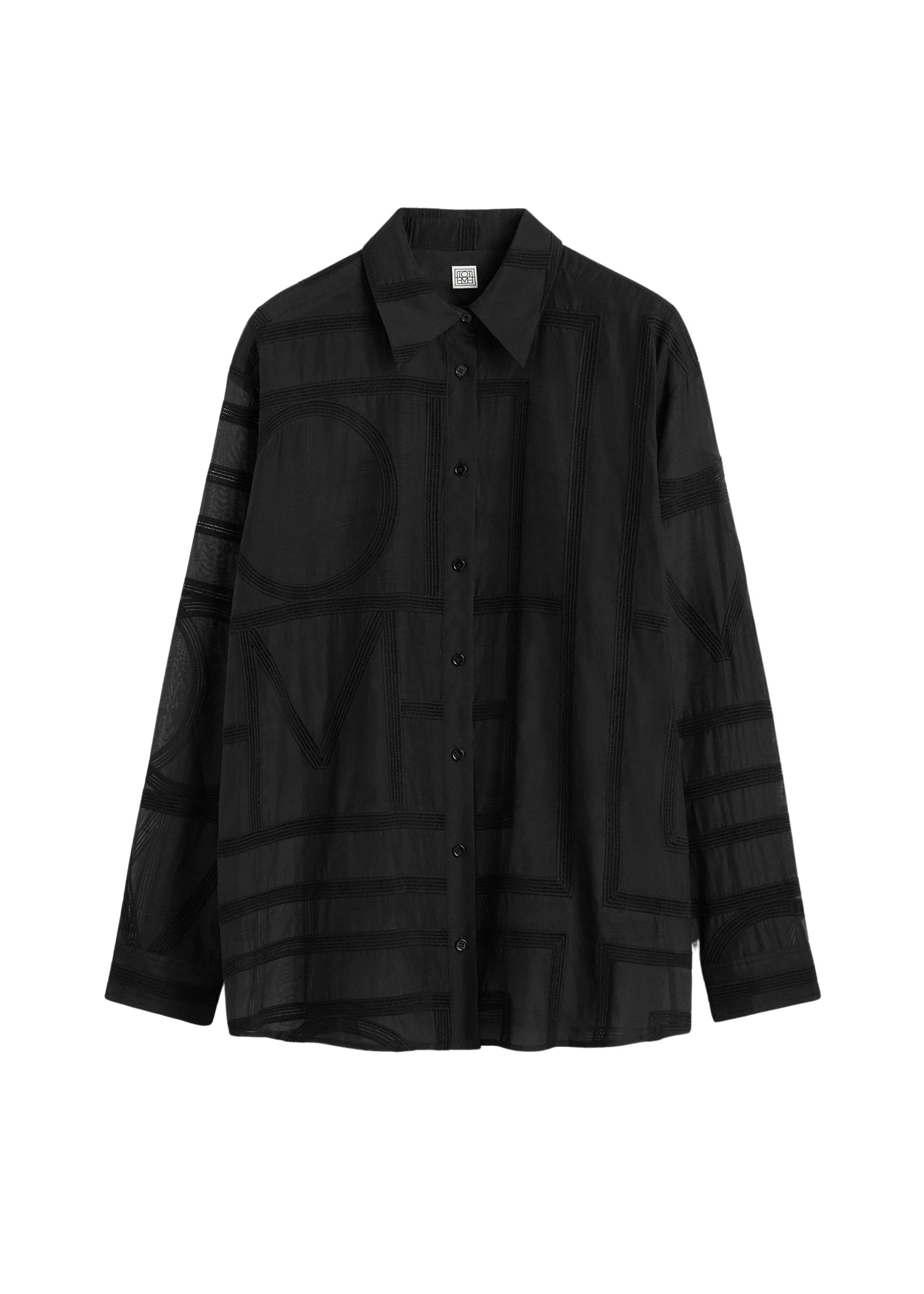 Toteme-Classic-crochet-shirt-in-Black48068_nobg Totême Classic crochet shirt in Black - Tops - Scandinavian Minimalist Luxury at Coveti