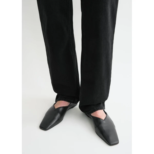 Totême Classic cut denim full length in Faded black - Pants - Scandinavian Minimalist Luxury at Coveti