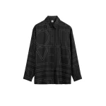Totême Classic embroidered shirt in Black - Tops - Scandinavian Minimalist Luxury at Coveti