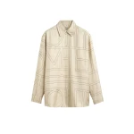 Totême Classic embroidered shirt in Ivory - Tops - Scandinavian Minimalist Luxury at Coveti