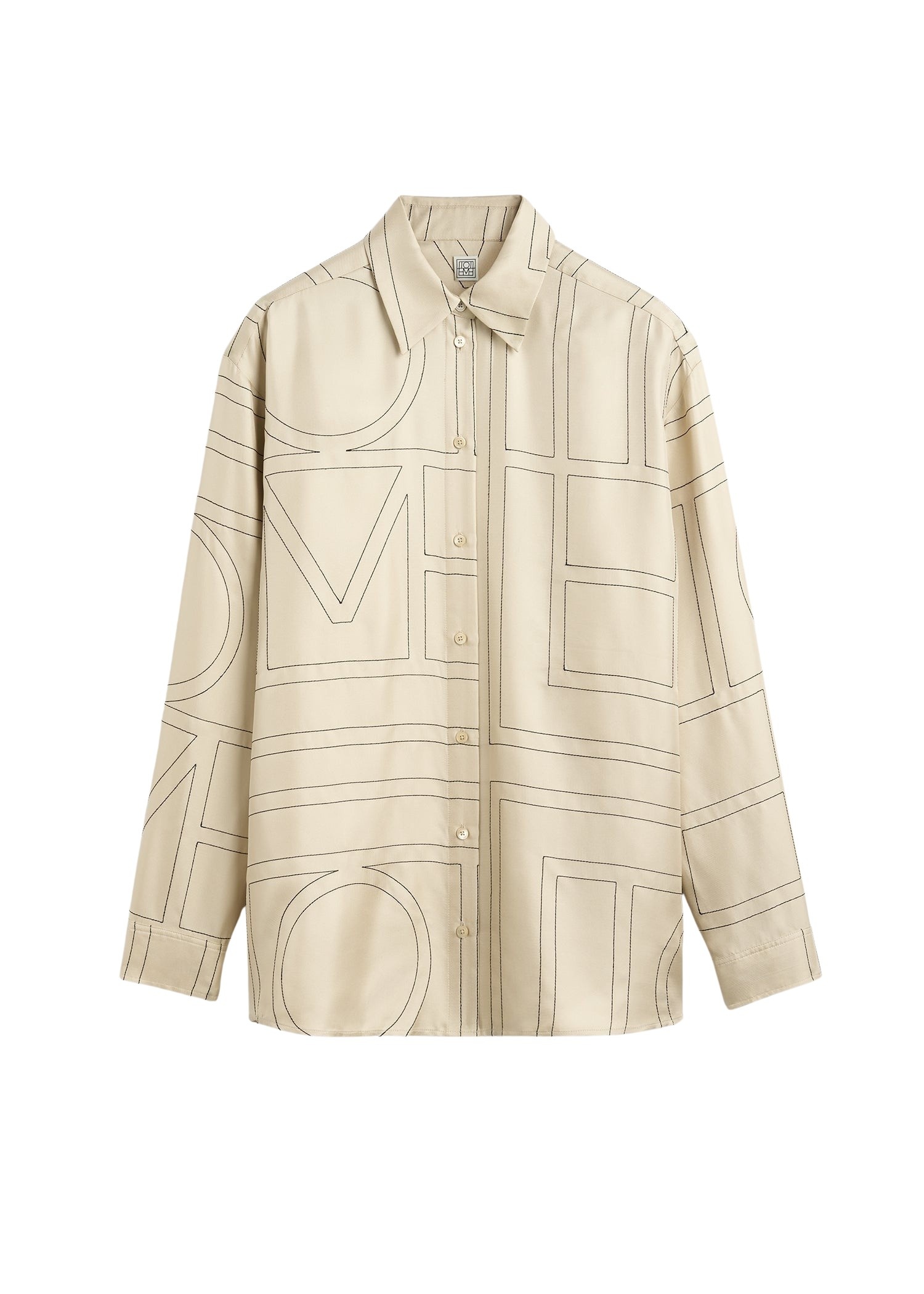 Toteme Classic embroidered shirt in Ivory