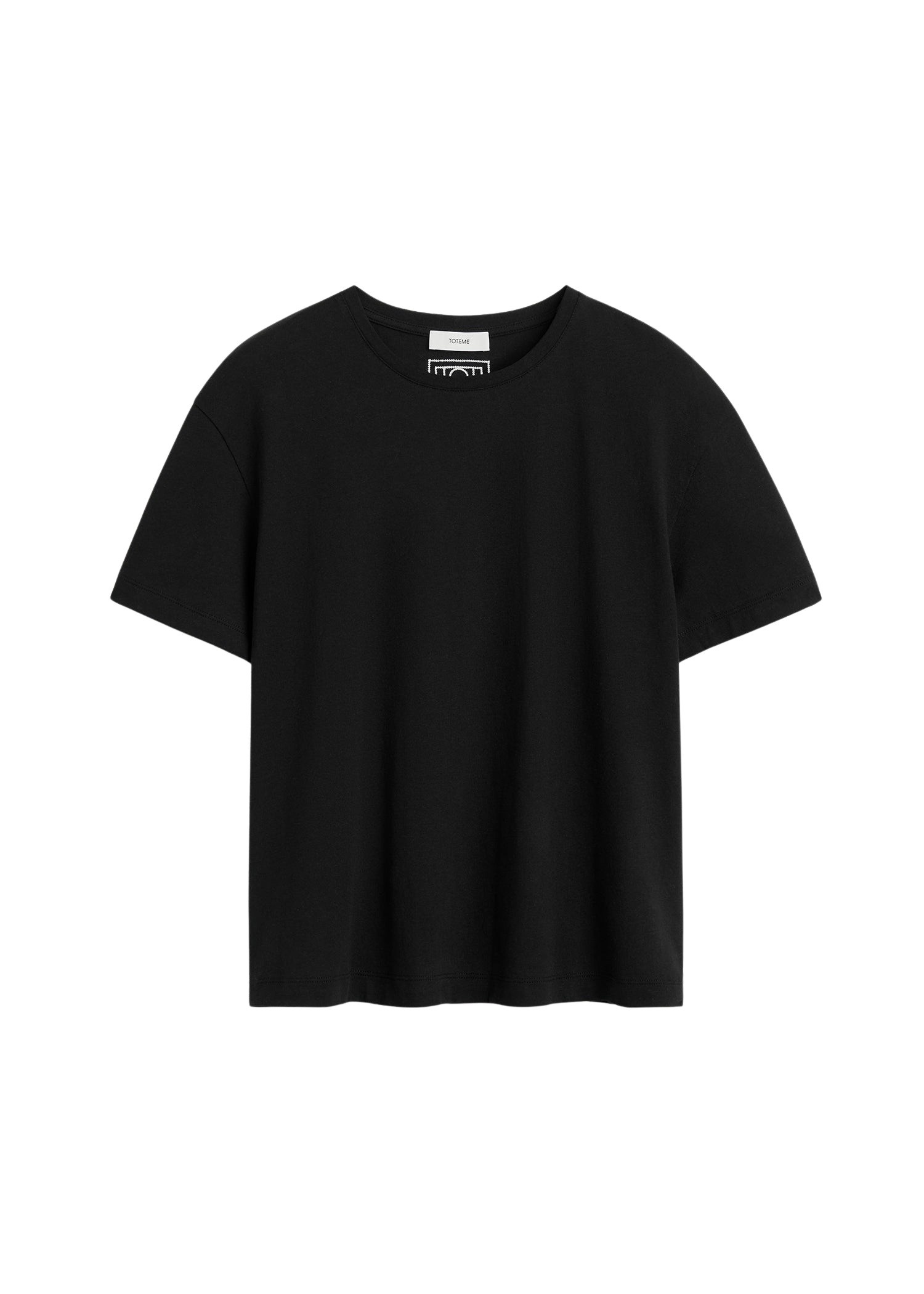 Toteme Classic embroidered tee in Black Top