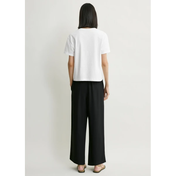 Totême Classic embroidered tee in Optic white - Tops - Scandinavian Minimalist Luxury at Coveti