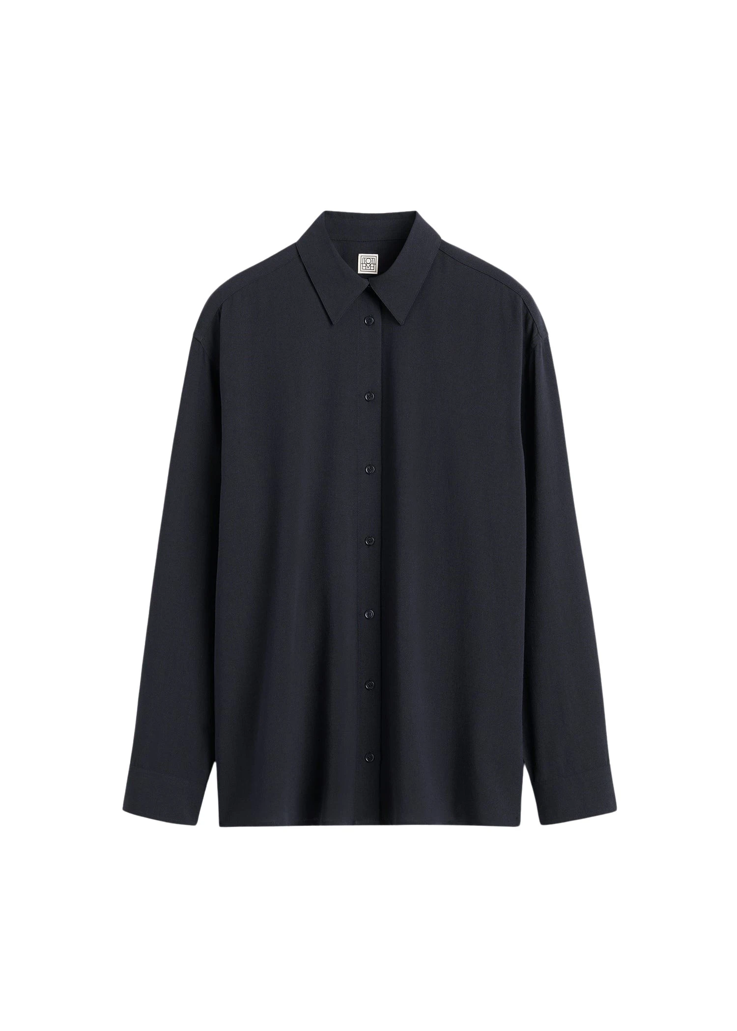 Toteme-Classic-fluid-shirt-in-Navy95641_nobg Totême Classic fluid shirt in Navy - Tops - Scandinavian Minimalist Luxury at Coveti