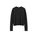 Totême Classic long-sleeve tee in Black - Tops - Scandinavian Minimalist Luxury at Coveti