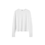 Totême Classic long-sleeve tee in White - Tops - Scandinavian Minimalist Luxury at Coveti