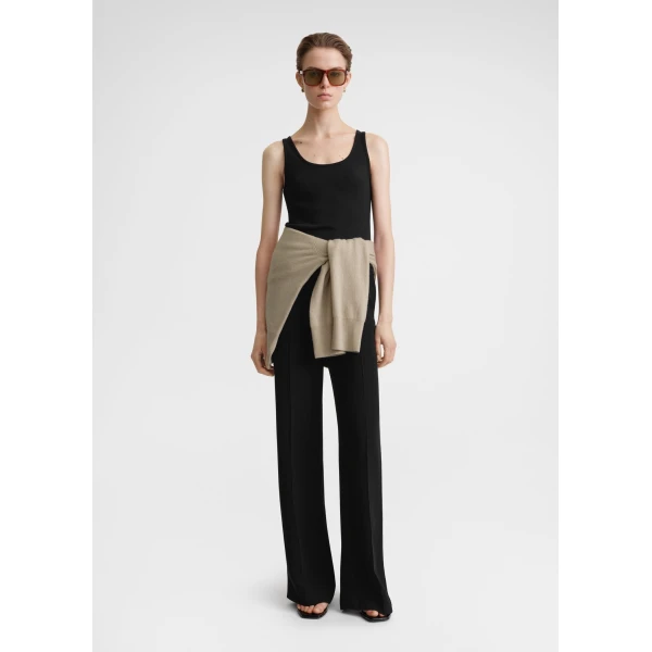 Totême Classic rib tank in Black - Tops - Scandinavian Minimalist Luxury at Coveti