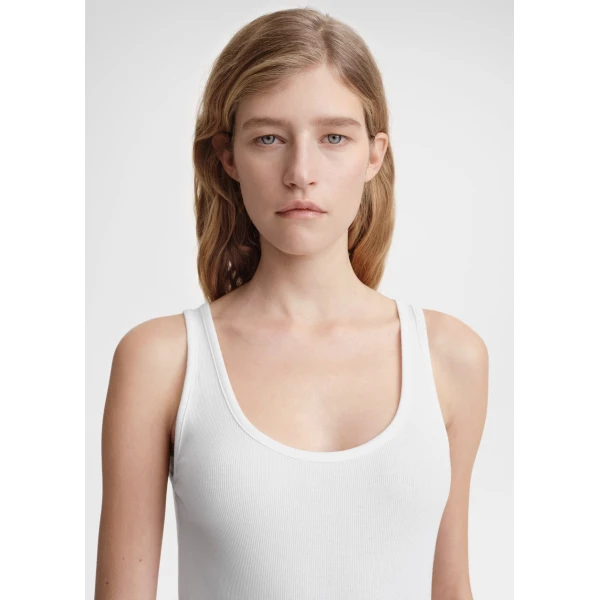 Totême Classic rib tank in White - Tops - Scandinavian Minimalist Luxury at Coveti