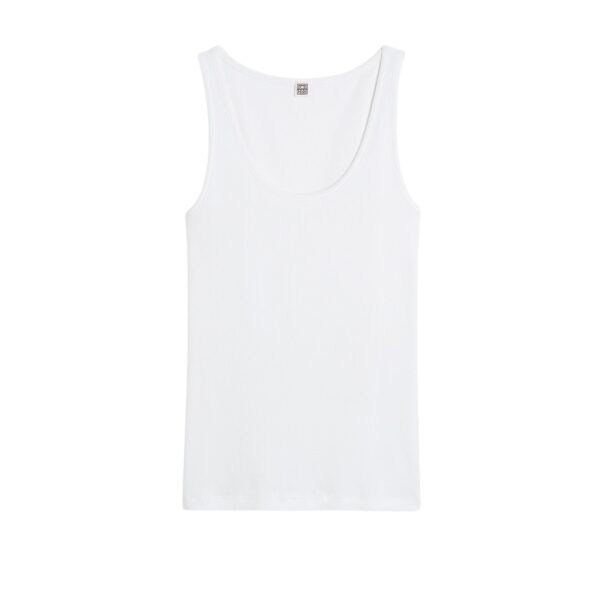 Totême Classic rib tank in White - Tops - Scandinavian Minimalist Luxury at Coveti