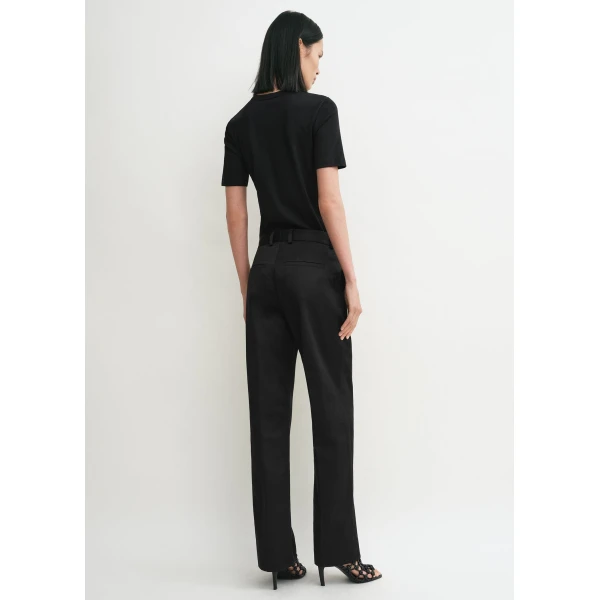 Totême Classic rib tee in Black - Tops - Scandinavian Minimalist Luxury at Coveti