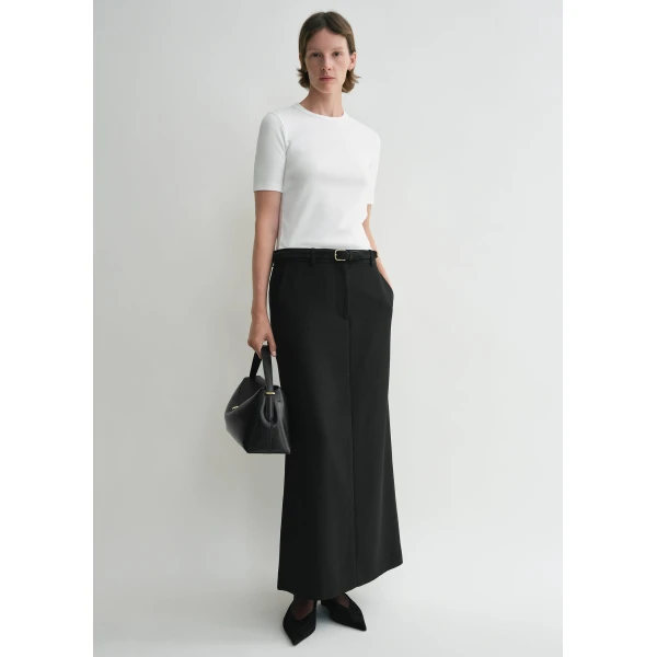 Totême Classic rib tee in White - Tops - Scandinavian Minimalist Luxury at Coveti