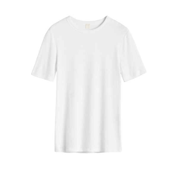Totême Classic rib tee in White - Tops - Scandinavian Minimalist Luxury at Coveti