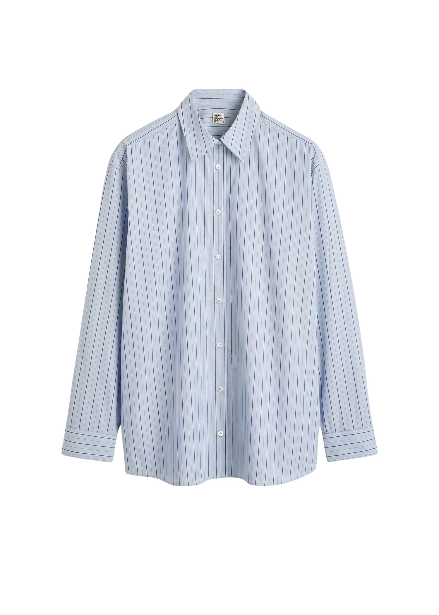 Toteme-Classic-stripe-shirt-in-Ice-Azure44772_nobg Totême Classic stripe shirt in Ice / Azure - Tops - Scandinavian Minimalist Luxury at Coveti