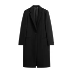 Totême Classic tailored coat in Black - Coats - Scandinavian Minimalist Luxury at Coveti