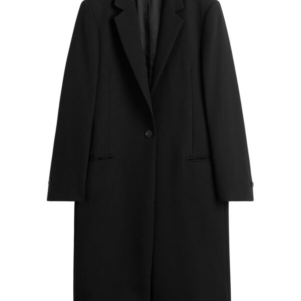 Totême Classic tailored coat in Black - Coats - Scandinavian Minimalist Luxury at Coveti