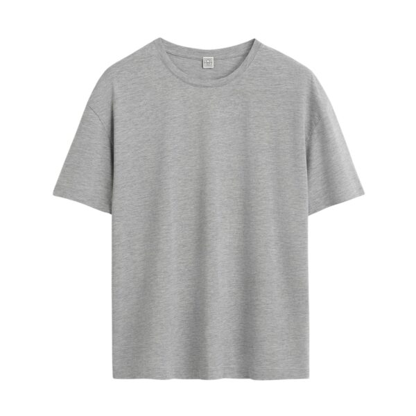 Totême Classic tee in Mid grey melange - Tops - Scandinavian Minimalist Luxury at Coveti