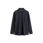 Totême Classic tumbled shirt in Midnight - Tops - Scandinavian Minimalist Luxury at Coveti