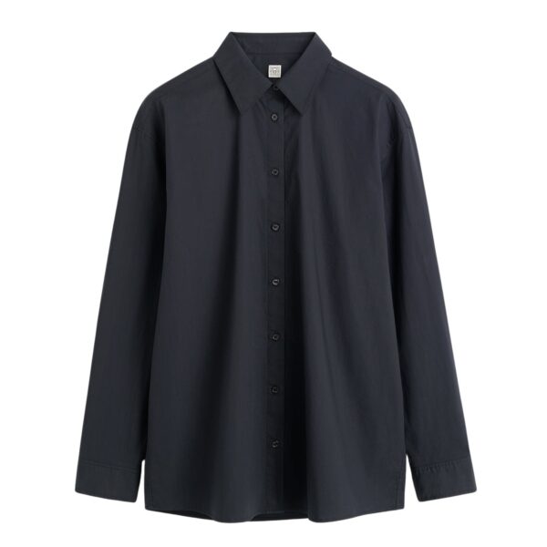 Totême Classic tumbled shirt in Midnight - Tops - Scandinavian Minimalist Luxury at Coveti