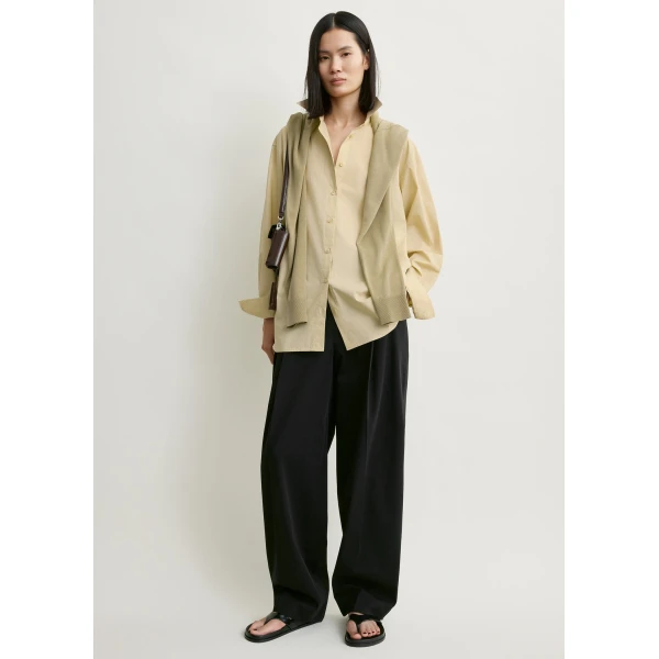 Totême Classic tumbled shirt in Peanut - Tops - Scandinavian Minimalist Luxury at Coveti