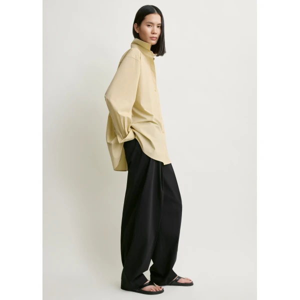 Totême Classic tumbled shirt in Peanut - Tops - Scandinavian Minimalist Luxury at Coveti
