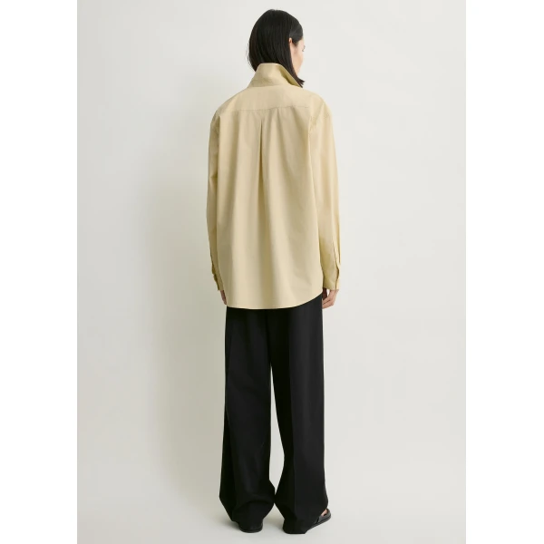 Totême Classic tumbled shirt in Peanut - Tops - Scandinavian Minimalist Luxury at Coveti