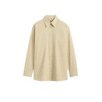 Totême Classic tumbled shirt in Peanut - Tops - Scandinavian Minimalist Luxury at Coveti