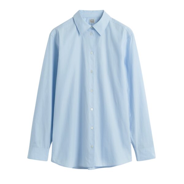 Totême Classic tumbled shirt in Sky - Tops - Scandinavian Minimalist Luxury at Coveti