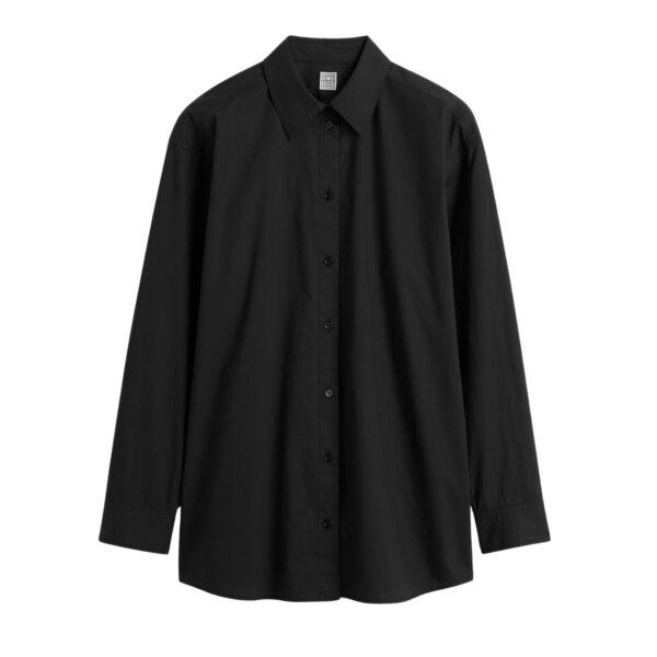 Totême Classic tumbled shirt in Washed black - Tops - Scandinavian Minimalist Luxury at Coveti