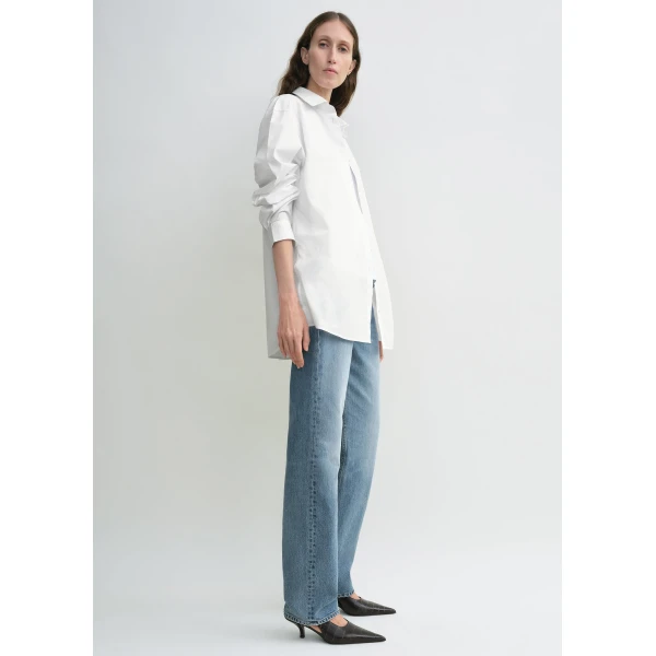 Totême Classic tumbled shirt in White - Tops - Scandinavian Minimalist Luxury at Coveti